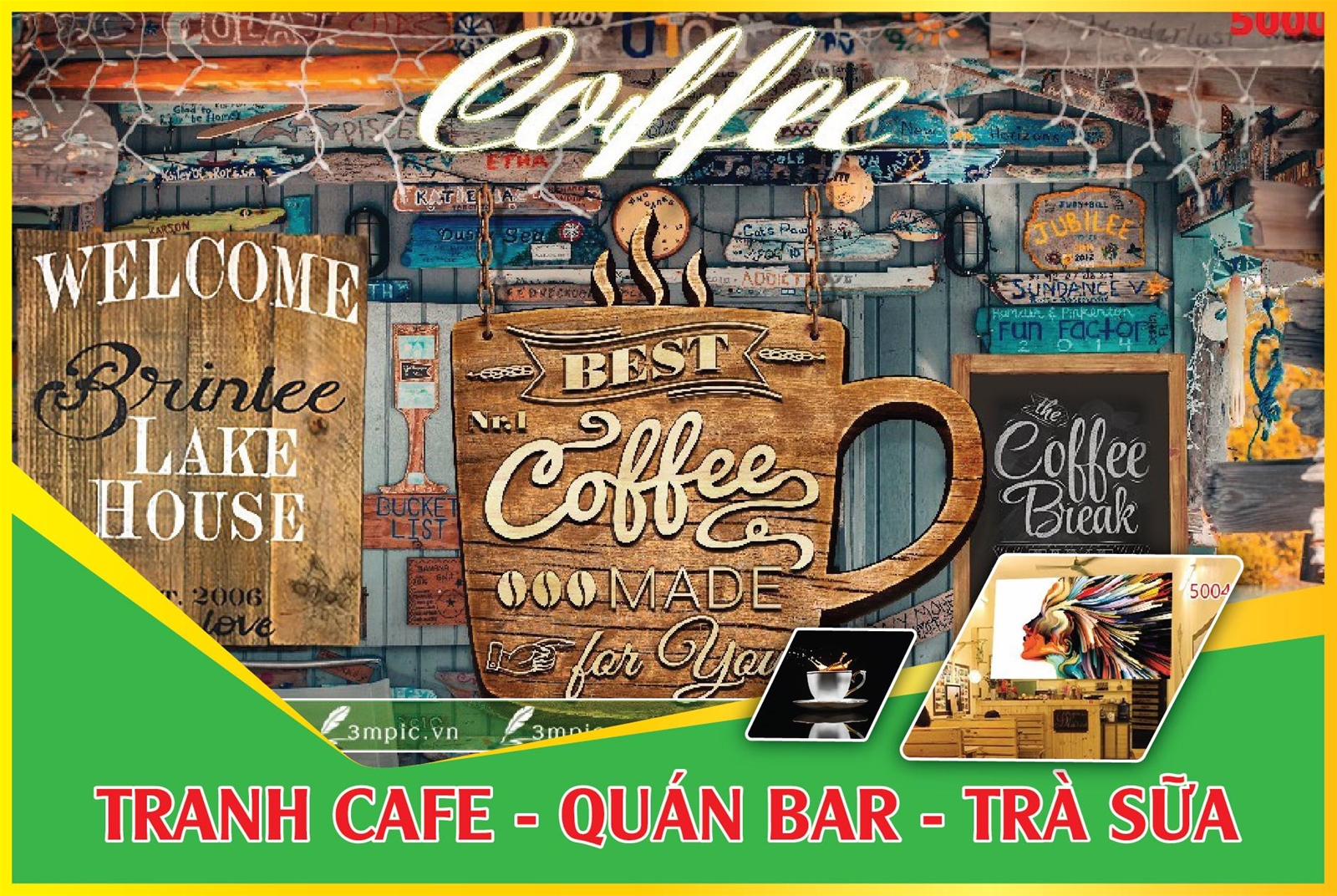 TRANH CAFE - QUÁN BAR - TRÀ SỮA