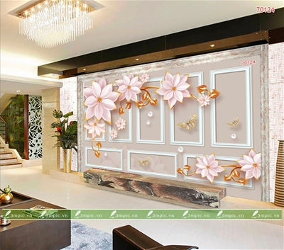 Tranh dán tường Hoa 3d;Tranh dán tường đẹp;Tranh 3d đẹp ;Tranh đẹp;