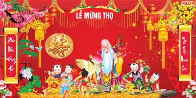 Tranh dán Tường 3D phòng khách; Tranh Mừng Thọ; Tranh dán Tường sơn thủy 3D; 3D; Tranh dán Tường 3D đẹp;  bán bán file tranh cung cấp file tranh;3mpic.vn