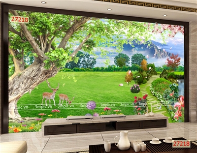 tranh dán tường 3D phòng khách; tranh 3D; tranh 3D đẹp; 3mpic.vn