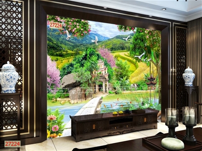 tranh dán tường 3D phòng khách; tranh 3D; tranh 3D đẹp; 3mpic.vn
