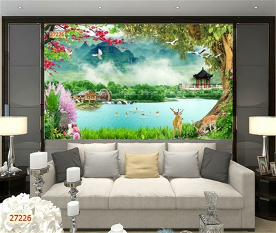 tranh dán tường 3D phòng khách; tranh 3D; tranh 3D đẹp; 3mpic.vn