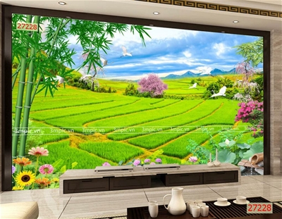 tranh dán tường 3D phòng khách; tranh 3D; tranh 3D đẹp; 3mpic.vn