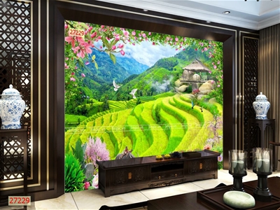 tranh dán tường3D phòng khách;tranh dán tường 3D phong cảnh; tranh 3D; tranh 3D đẹp; 3mpic.vn