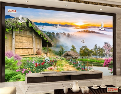 tranh dán tường 3D phòng khách; tranh 3D; tranh 3D đẹp; 3mpic.vn