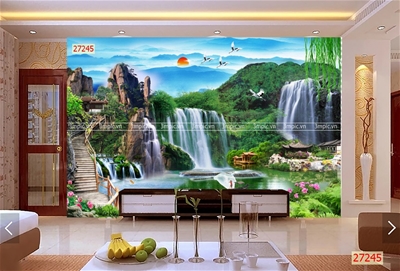tranh dán tường 3D phòng khách;tranh dán tường 3D phong cảnh; tranh dán tường 3D; tranh dán tường 3D đẹp; 3mpic.vn