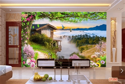 tranh dán tường 3D phòng khách;tranh dán tường 3D phong cảnh; tranh 3D; tranh 3D đẹp; 3mpic.vn